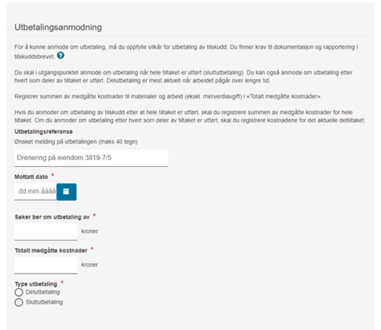 Agros skjermbilde som viser hvordan registerere informasjon om itbetalingsanmodning.png