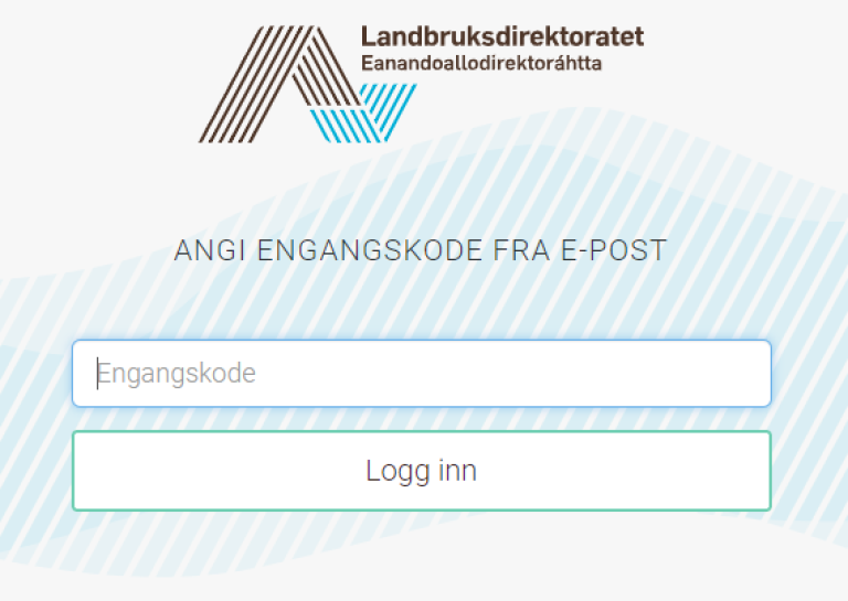 Skriv inn engangskode fra e-post og velg "Logg inn".