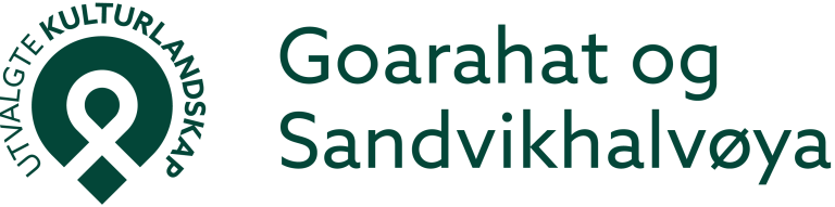 Bokmål logo for utvalgte kulturlandskap i Goarahat og Sandvikhalvøya