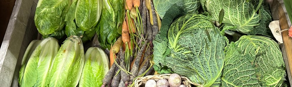 Bilde viser økologiske grønnsaker i en kasse