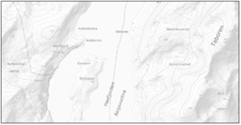 En kartside med et eksempel på arealbrukskart i reindriften.